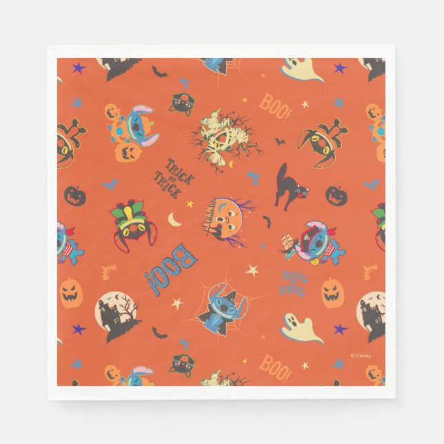 Stitch Halloween Trick-or-Treat Pattern Napkin (Front)