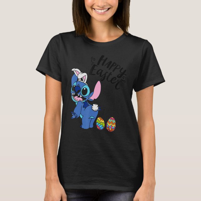 Stitch Happy Easter Easter Egg Family Easter Stitc T-Shirt (Front)