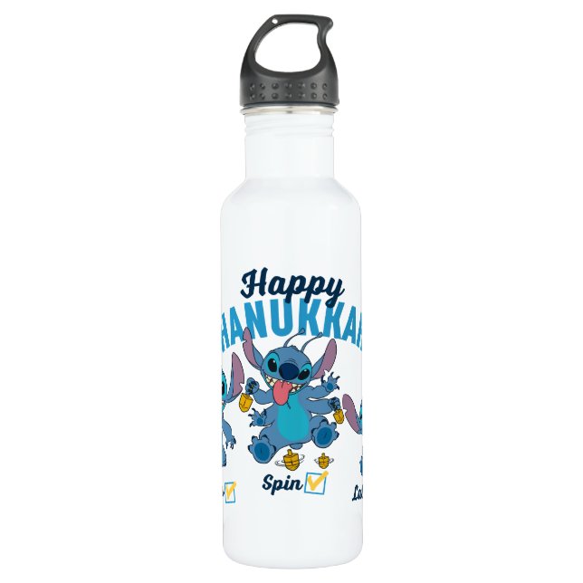 Stitch | Happy Hanukkah 710 Ml Water Bottle (Front)
