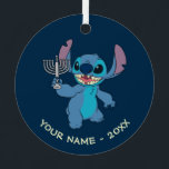 Stitch | Happy Hanukkah Metal Ornament<br><div class="desc">Check out this super cute Hanukkah graphic featuring Disney's Stitch!</div>