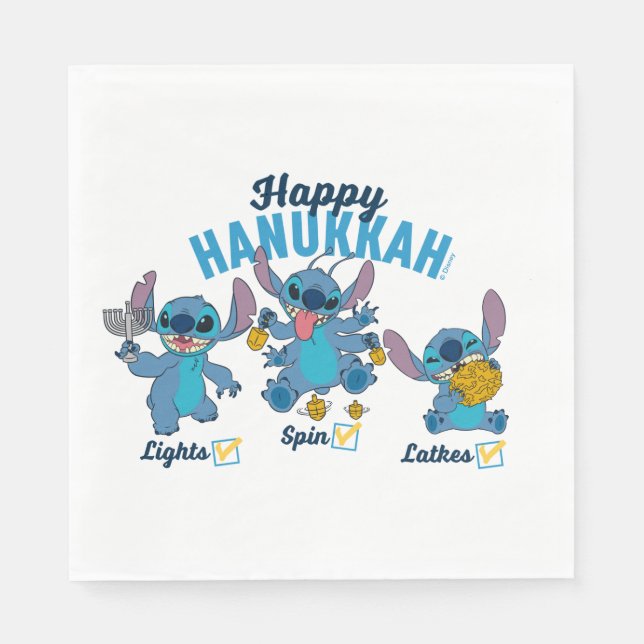 Stitch | Happy Hanukkah Napkin (Front)
