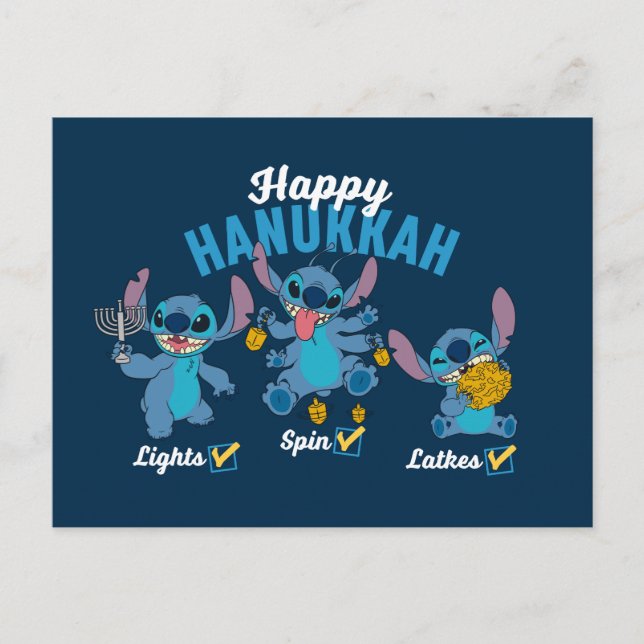 Stitch | Happy Hanukkah Postcard (Front)
