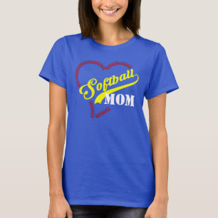 Stitch Heart Softball Mom Personalized Teal Tank