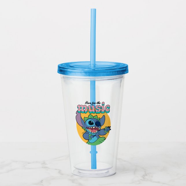 Stitch | Here for the Music Acrylic Tumbler (Front)