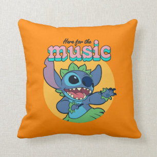 Stitch   Here for the Music Throw Pillow