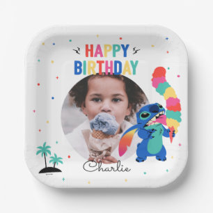 Stitch Here's the Scoop Ice Cream Birthday Paper Plate