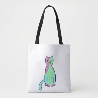 Stitch kitty tote bag