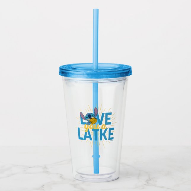 Stitch | Love You a Latke Acrylic Tumbler (Front)