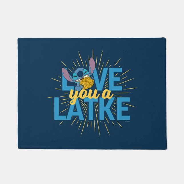 Stitch | Love You a Latke Doormat (Front)