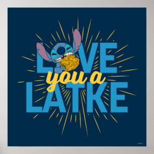 Stitch Love You a Latke Poster