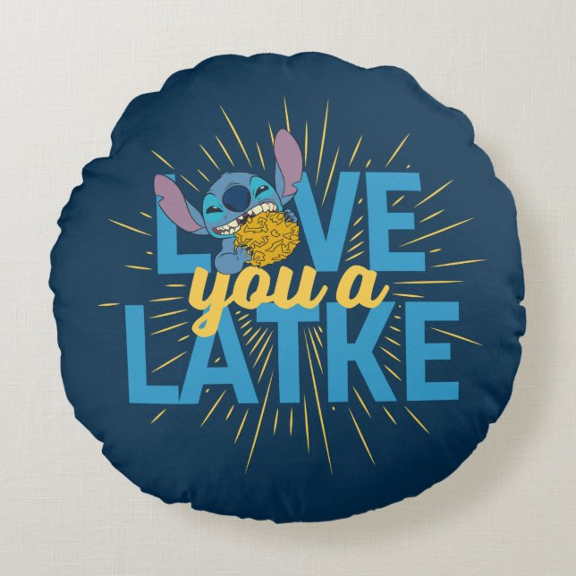 Stitch | Love You a Latke Round Pillow (Front)