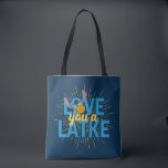 Stitch | Love You a Latke Tote Bag<br><div class="desc">Happy Hanukkah from Stitch! This cute graphic features Stitch and the text,  "Love you a latke."</div>