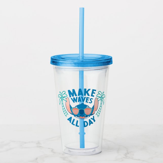 Stitch | Make Waves All Day Acrylic Tumbler (Front)