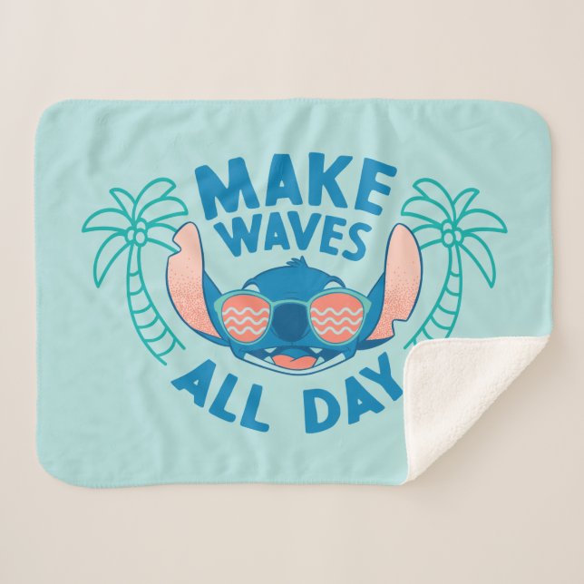 Stitch | Make Waves All Day Sherpa Blanket (Front (Horizontal))