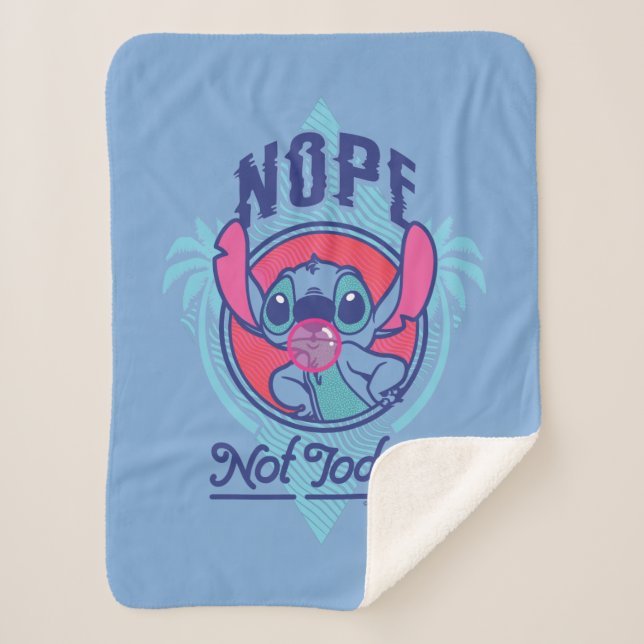 Stitch | Nope Not Today Sherpa Blanket (Front)