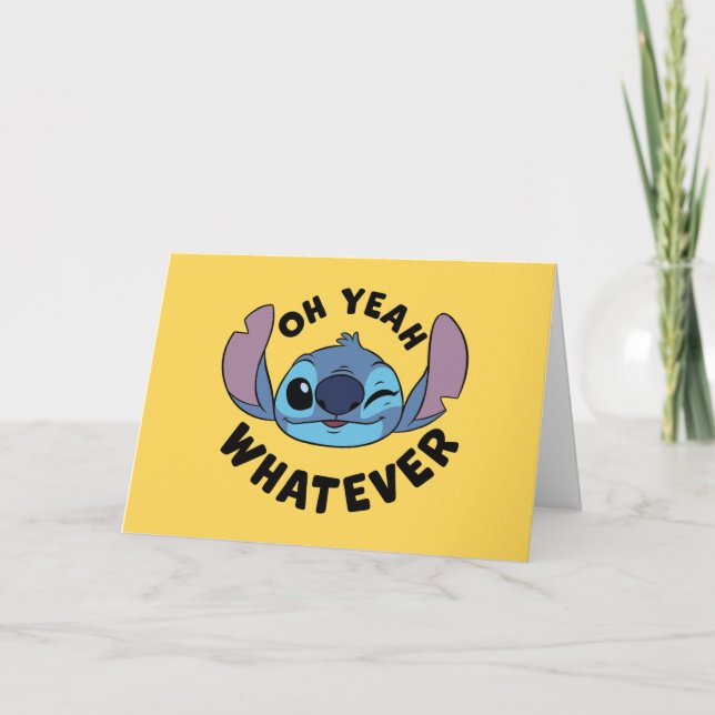 Stitch | Oh Yeah Whatever Card (Front)