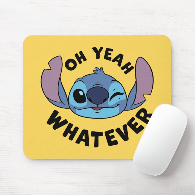 Stitch | Oh Yeah Whatever Mouse Pad (With Mouse)