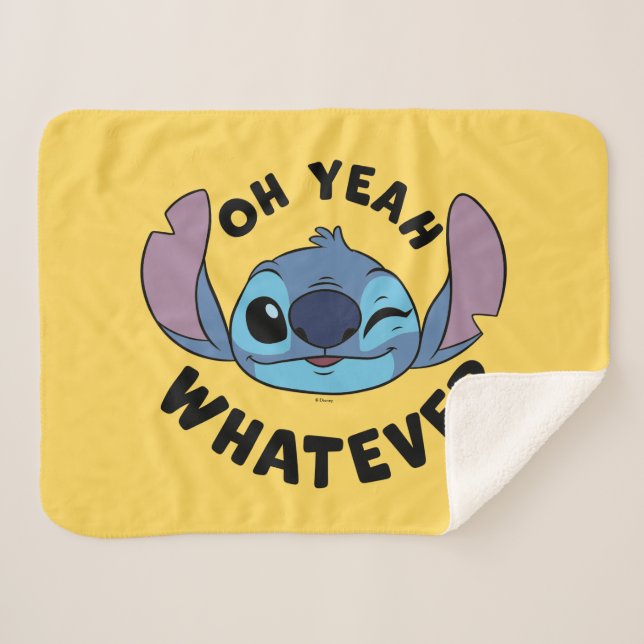 Stitch | Oh Yeah Whatever Sherpa Blanket (Front (Horizontal))