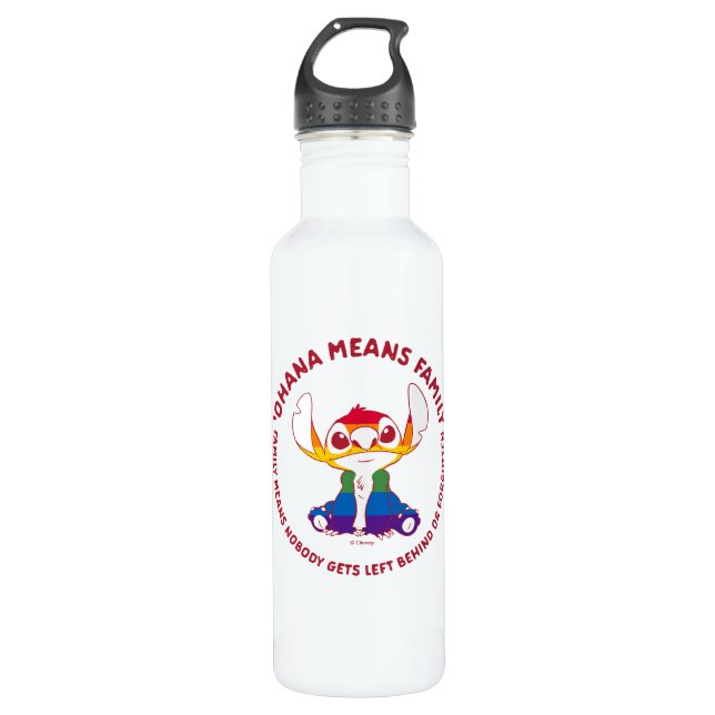 Stitch | Ohana Means Family - Rainbow 710 Ml Water Bottle (Front)