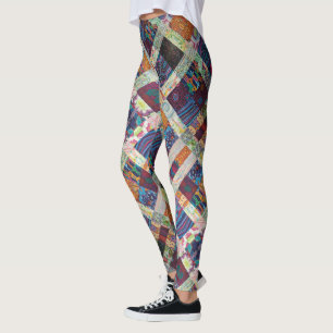 Stitch patch affect leggings