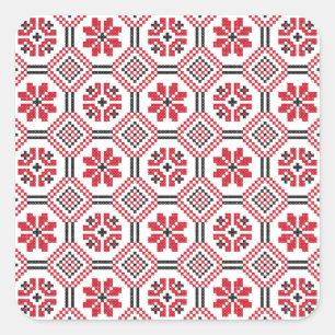 Stitch pattern square sticker