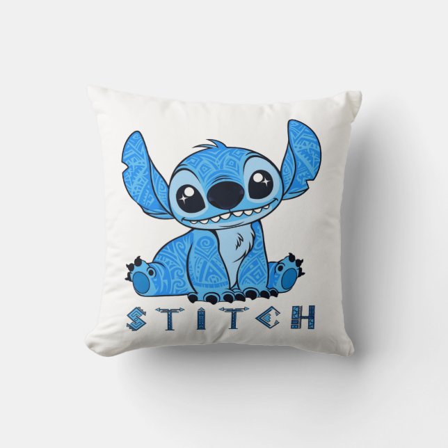 Stitch Polynesian  Throw Pillow (Front)