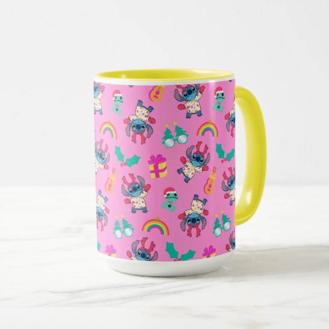 Stitch & Scrump Christmas Pattern Mug (Front Right)
