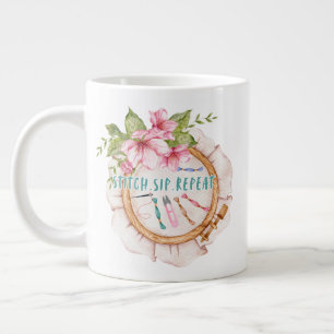 Stitch.Sip.Repeat Large Coffee Mug