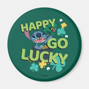 Stitch   St. Patrick's Day - Happy Go Lucky Magnet