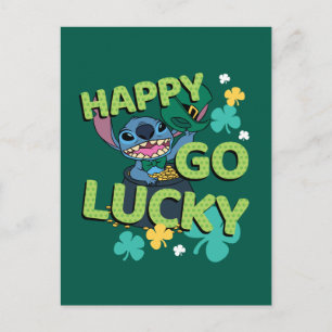 Stitch   St. Patrick's Day - Happy Go Lucky Postcard