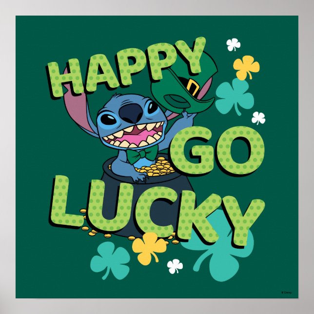 Stitch | St. Patrick's Day - Happy Go Lucky Poster (Front)