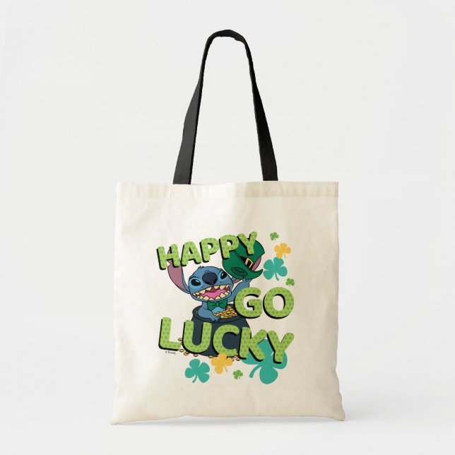 Stitch | St. Patrick's Day - Happy Go Lucky Tote Bag (Front)