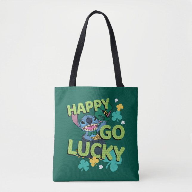 Stitch | St. Patrick's Day - Happy Go Lucky Tote Bag (Front)