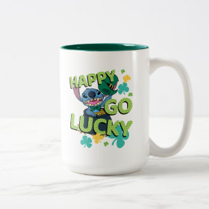 Stitch   St. Patrick's Day - Happy Go Lucky Two-Tone Coffee Mug