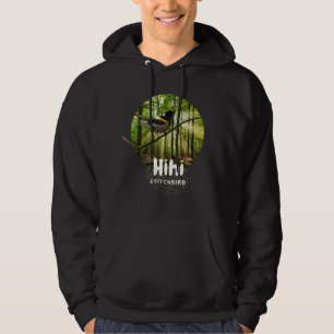 Stitchbird - endangered nz hihi bird black hoodie