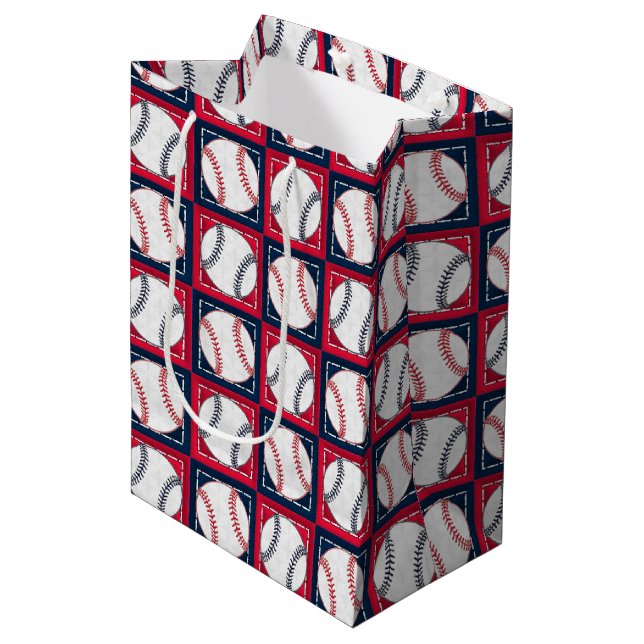 Stitched Baseballs 02-GIFT BAG M (Front Angled)