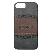 Stitched Black And Brown Vintage Leather