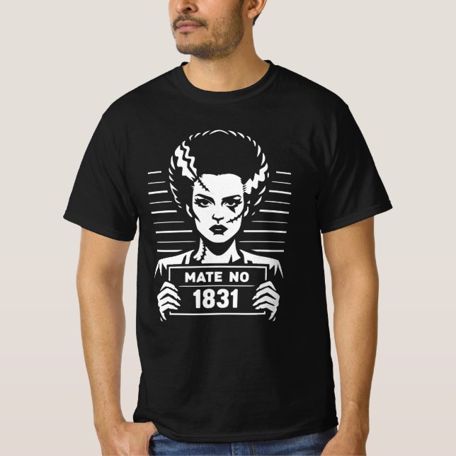 Stitched Bride Mugshot – Mate No 1831 T-Shirt (Front)