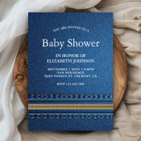 Stitched Denim Zipper Jeans Baby Shower