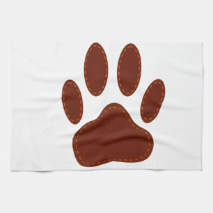 Stitched Felt Dog Paw Print Kitchen Towel