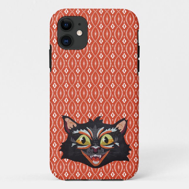 Stitched Halloween Cat Case-Mate iPhone Case (Back)