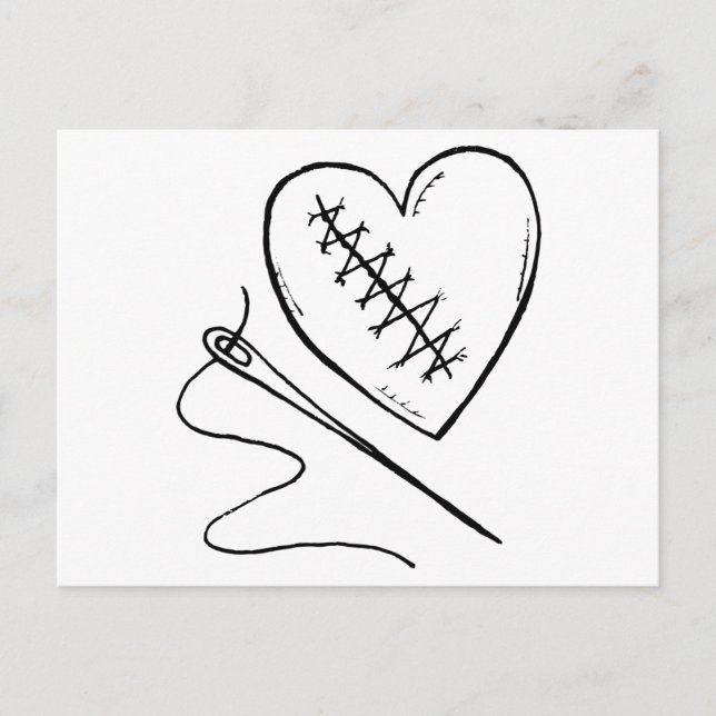 Stitched Heart Postcard (Front)