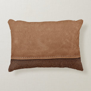 Stitched leather: grey, black background. accent pillow