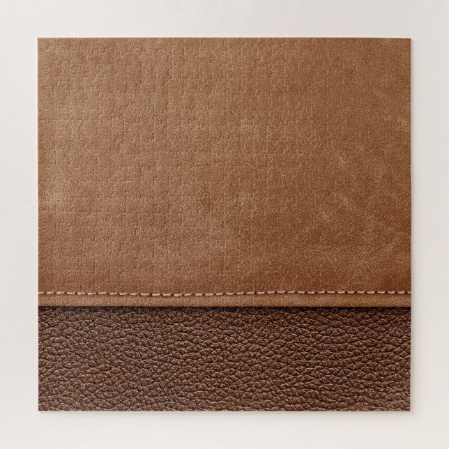 Stitched leather: grey, black background. jigsaw puzzle (Vertical)