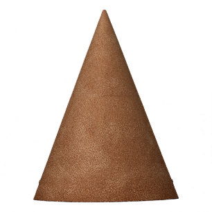 Stitched leather: grey, black background. party hat