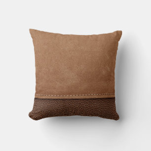 Stitched leather: grey, black background. throw pillow