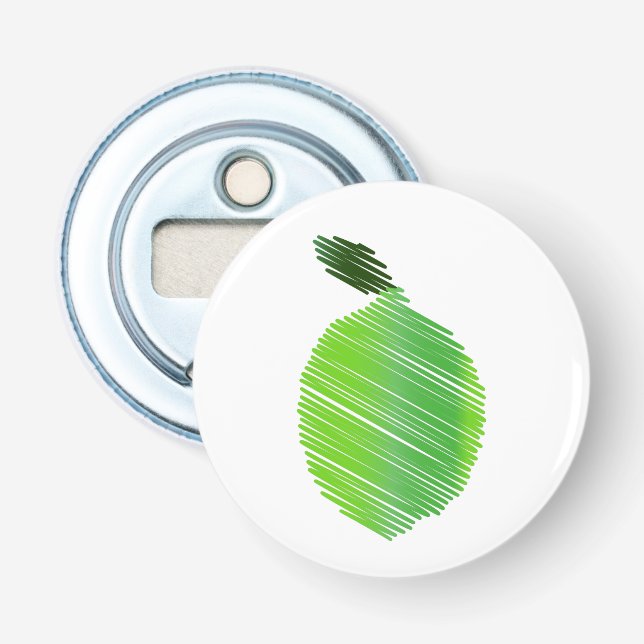 Stitched Lime Design Bottle Opener (Front)