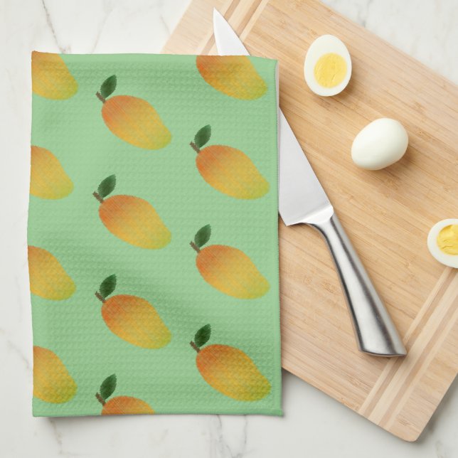 Stitched mango design kitchen towel (Quarter Fold)