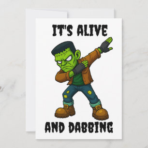 Stitched Monster is alive and dabs for Halloween Invitation