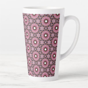 Stitched Pink Feather Boho  Latte Mug